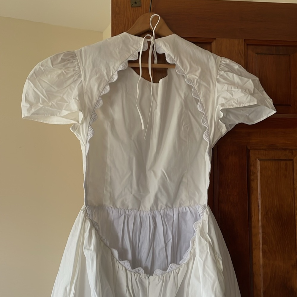 NWT Naya Rea Simona White cotton midi dress - 12 UK/ Sz Medium /Large - Picture 9 of 14